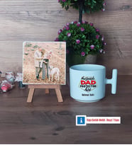 Babaya Hediye Fotoğraflı Dekoratif Taş, Kupa Bardak Beyaz Hediye Babaya Doğum Günü Hediyesi (Model 12)