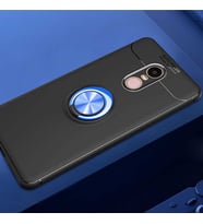Xiaomi Redmi Note 4X Kılıf Yüzüklü Magnetli Ravel Case (Siyah-Mavi)