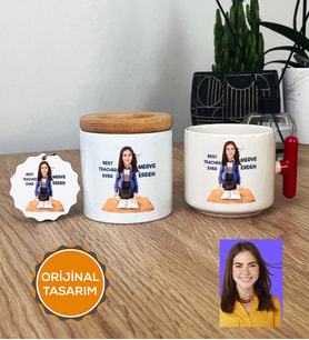 Kişiye Özel Karikatürlü Sınıf Öğretmeni Hediye Seti T Kupa, Kalemlik, Anahtarlık Kadın Sınıf Öğretmenine Öğretmenler Günü Hediyesi (Kırmızı)
