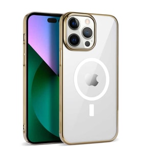 Apple iPhone 13 Pro Max Kılıf Zore Pixel Magsafe Kılıf (Gold)