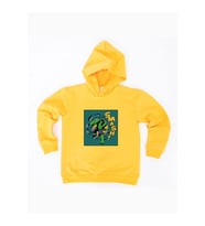 Hulk  Baskılı Kapüşonlu Pamuklu Kumaş Çocuk Sweatshirt (Sarı)