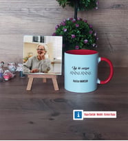 Anneanneye Hediye Fotoğraflı Dekoratif Taş, Kupa Bardak Beyaz Hediye (Model 2)