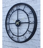 Markakanvas Metal Duvar Saati  ( Çap 50 cm -Çap 80 cm ) (Siyah)