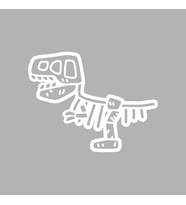 Dinozor Fosil Araba Sticker siyah 15X11 CM (Beyaz)
