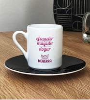 Kişiye Özel Boğa İkizler Burcu Türk Kahvesi Fincanı Doğum Günü Hediyesi (Siyah)