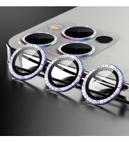 Uyumlu Model Apple iPhone 13 Pro Taşlı Kamera Lens Koruyucu Çerçeveli Koruyucu (Çok Renkli)