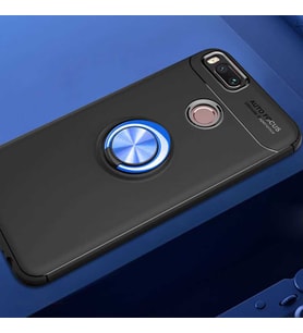Xiaomi Mi 5X Kılıf Yüzüklü Magnetli Ravel Case (Siyah-Mavi)
