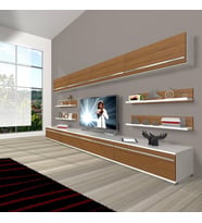 Decoraktiv Eko 360Y Mdf Tv Ünitesi Tv Sehpası (Beyaz - Ceviz)