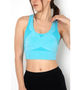 Miofit Seamless Dolgusuz Kadın Spor Sütyeni (Mavi-Mavı)