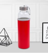Deri Kılıflı 500 Ml Su Matarası (Kırmızı)