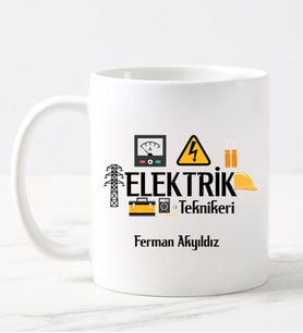 Elektrik Teknikeri Kupa Bardağı (Beyaz)
