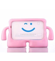 iPad Air 4 2020 Figürlü Tam Uyumlu Silikon Çocuk Kılıf (Pembe)