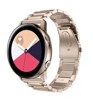 Samsung Galaxy Watch Active Active 2 44mm-40mm Uyumlu 20mm Ironweft Döküm Çelik Metal Kordon (Bej)