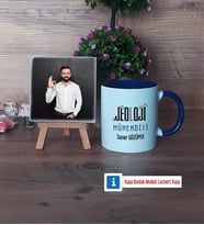Jeoloji Mühendisi Fotoğraflı Dekoratif Taş, Kupa Bardak Beyaz Hediye (Model 3)