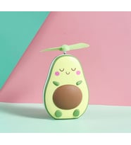 Avokado Işıklı El Aynası Ve Mini Fan, 12x7 (Yeşil)