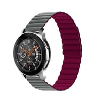 Amazfit Pace 1 / 2 Kordon Renkli Strap Deri Loop Kordon (Gri-Kırmızı)