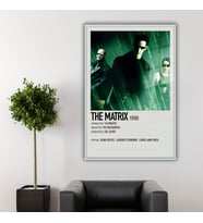 Metal Çerçeveli Temperli Cam Tablo Film Afişi The Matrıx 1999 (Gümüş)