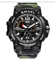 Sport Çift Ekran Quartz Askeri Erkek Dijital Saat (Yeşil)