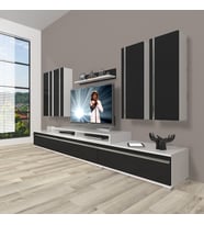 Decoraktiv Ekoflex 8d Mdf Tv Ünitesi Tv Sehpası (Beyaz-Siyah)