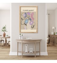 Tekli Ahşap Lamine Çerçeveli Mdf Tablo Lila Flower Market (Ahşap)