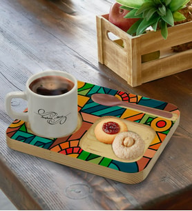 BK Gift Kişiye Özel Doğal Ahşap Sunum Tabağı ve Türk Kahvesi Fincanı Hediye Seti, Ev Hediyesi, Arkadaşa Hediye, Anneye Hediye, Doğum Günü Hediyesi (Model 7)