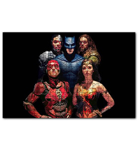 Cakapuzzle Adelet Ligi Batman Superman Wonder Woman Flash Aquama  Puzzle Yapboz MDF (Ahşap) (1000 Parça)