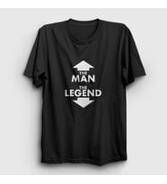 Presmono Unisex Beyaz The Man The Legend Hediye T-Shirt 514351tt (Siyah)