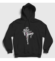 Presmono Unisex Gri Muay Thai Astronaut Uzay Kapüşonlu Sweatshirt 353007tt (Siyah)