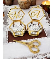 Viva Gold Altıgen Yüzük Yükselticisi ve Söz Makası Seti (Krem)