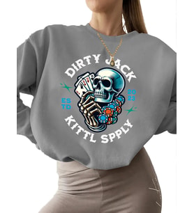Bej kadın 3 iplik şardonlu unisex bisiklet yaka kalın Sweatshirt Sweatshirt Kirli jack Baskılı erkek (Gri)