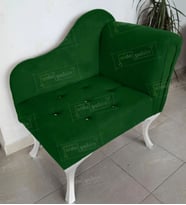 Yeni Model Ters Kol Tekli Köşe Koltuğu Josefin Bench Beyaz Ayak (Yeşil)