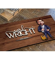 BK Gift Kişiye Özel Tamirci Karikatürlü Kabartma Figürlü Ahşap Tablo, Duvar Dekoru, Arkadaşa Hediye, Özel Tasarım Ev Hediyesi-1 (Ceviz)