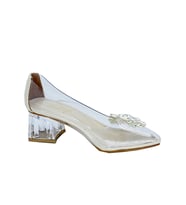 Trendyshose 03744 Şeffaf Taşlı 5 cm Topuk Kadın ayakkabı (Ten)