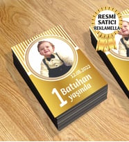 3 Temalı Kişiye Özel Resimli Doğum Günü Magneti  8x6 Cm 10 Adet (Gold)