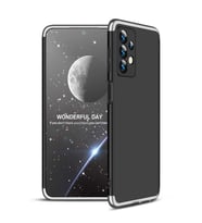 Samsung Galaxy A23 Kılıf 3 Parça Slim Sert Silikon Kapak AYS (Siyah-Gri)