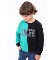 Toontoy Erkek Çocuk İki Renkli Baskılı Sweatshirt (Bordo)