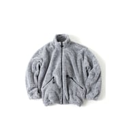 Unisex Oversize Fermuarlı Polar Çift Cepli Peluş Ceket (Gri)