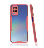 Ceponya Oppo A54 4G Kılıf Kamera Korumalı Arkası Şeffaf Silikon (Pembe)