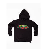 Spiderman baskılı örümcek adam kapüşonlu pamuklu kumaş çocuk sweatshirt (Siyah)