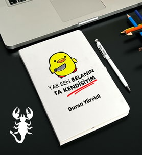 Kişiye Özel Burç Tasarımlı Esprili Defter Kalem Seti (Model 10)