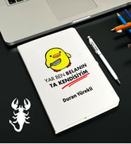 Kişiye Özel Burç Tasarımlı Esprili Defter Kalem Seti (Model 10)