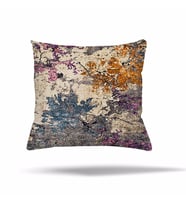 Çiçek Mozaik Kilim Etnik Desen Gizli Fermuarlı Yastık Kılıfı Kırlent Kılıfı Koltuk Yastık Kılıfı  (GRI-ANTRASIT)