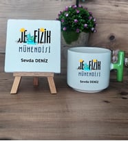 Jeofizik Mühendisi Hediye Seti Kupa Bardak T Kulplu ve Dekoratif Taş Mühendisler Günü Hediyesi (Model 8)