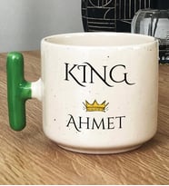 Kişiye Özel King Hediye T Kupa Bardak Sevgiliye Hediye (Yeşil)
