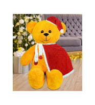 100 Cm Pelerinli Noel Baba Ayıcık Yeni Yıl , Yılbaşı Hediyesi (Sarı)