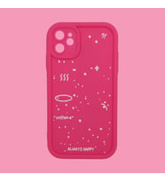 IPHONE 11; DESENLİ, KENARI ÇIKNTILI, DARBE ÖNLEYİCİ, KAMERA KORUYUCU LÜKS SİLİKON KILIF (Pembe)