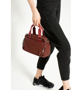 Kadın Omuz Çantası 32*22 Cm Çapraz Askılı Postacı Çanta Mega Bag Saten Kumaş Kol Çantası (Bordo)