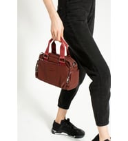 Kadın Omuz Çantası 32*22 Cm Çapraz Askılı Postacı Çanta Mega Bag Saten Kumaş Kol Çantası (Bordo)