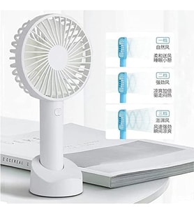 Premium Cep Boyu Sessiz Taşınabilir Mini Fan Usb Şarjlı Pervaneli Soğutucu Küçük El Vantilatörü (Beyaz)