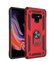 Microsonic Samsung Galaxy Note 9 Kılıf Military Ring Holder (Kırmızı)